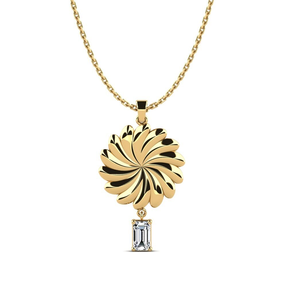 9k Oro Amarillo Esmeralda Colgante de Mujer Teodoro