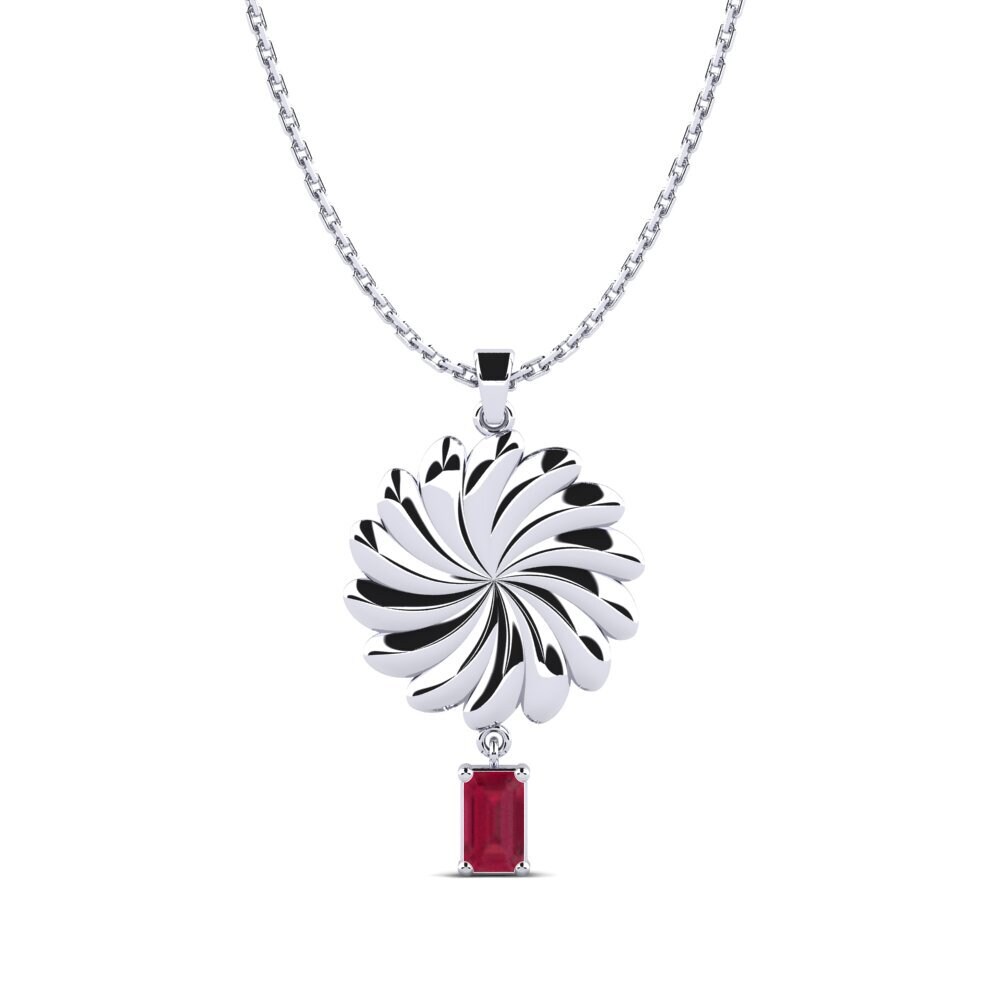 Kiểu Cắt Emerald Đá Ruby / Hồng Ngọc Mặt dây chuyền nữ Teodoro