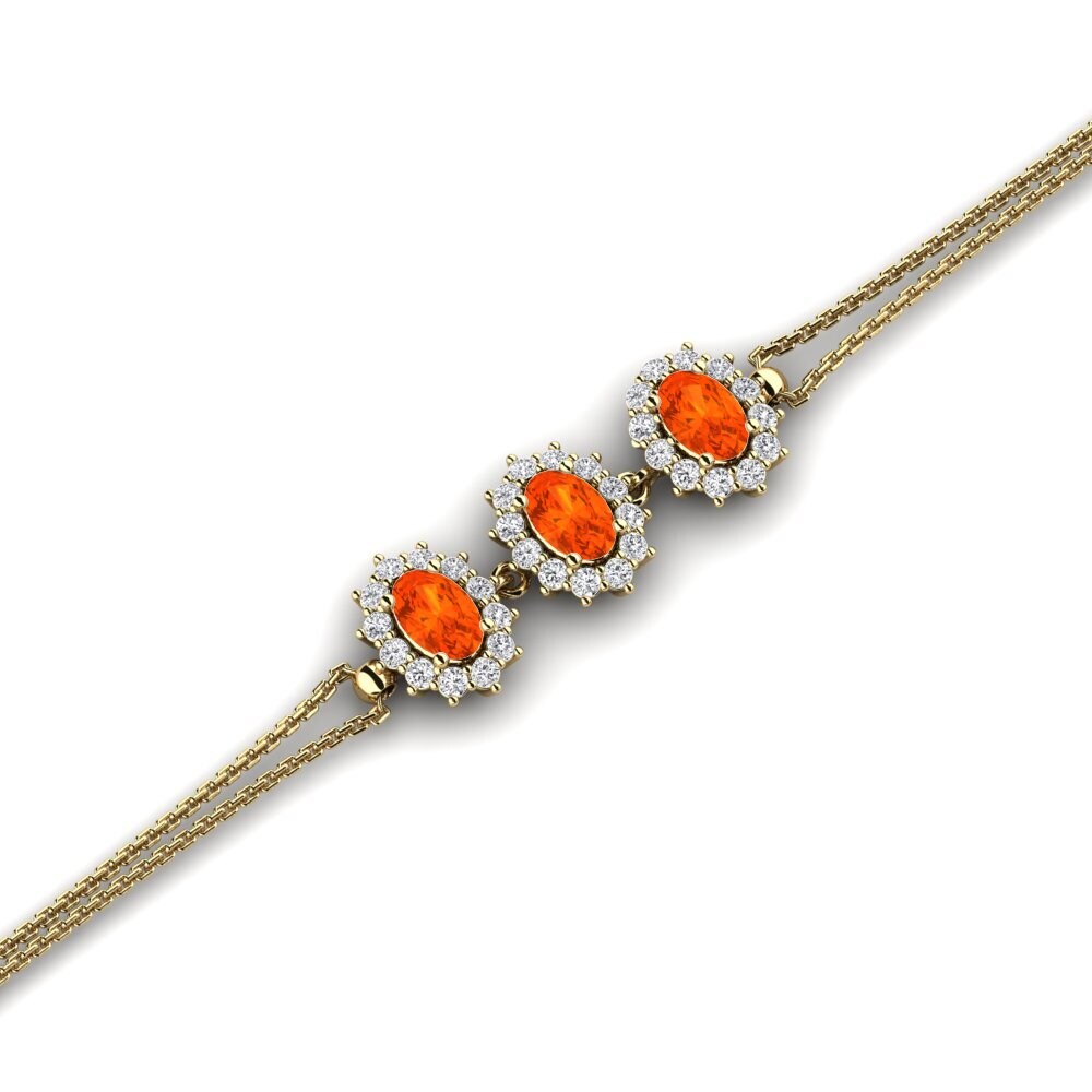 9ct Yellow Gold Fire Opal Women's Bracelet Tera
