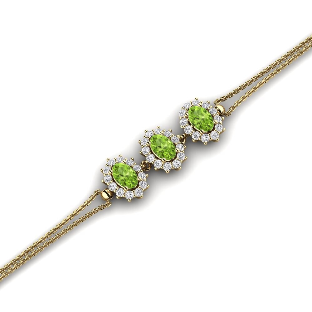 18ct Yellow Gold Peridot Women's Bracelet Tera