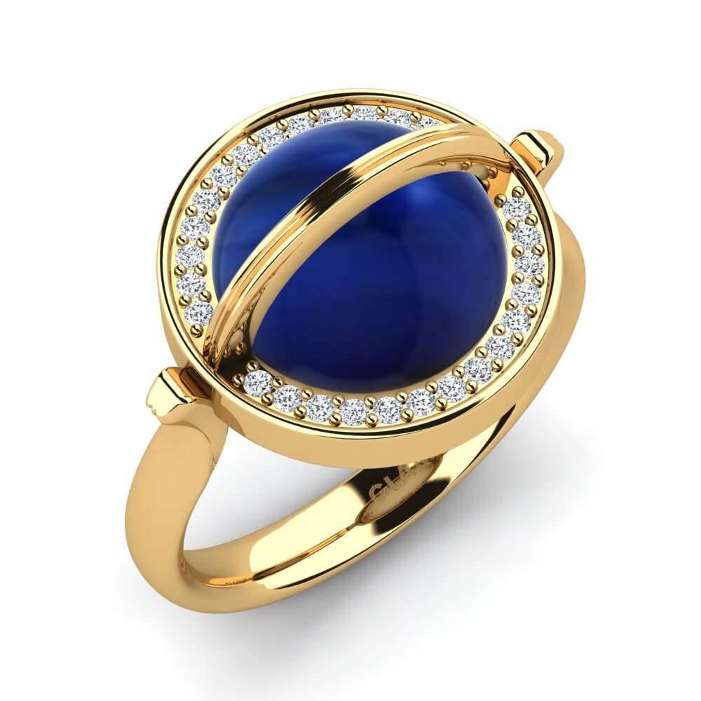 Or Jaune 18k Saphir Cabochon Bague Terelle
