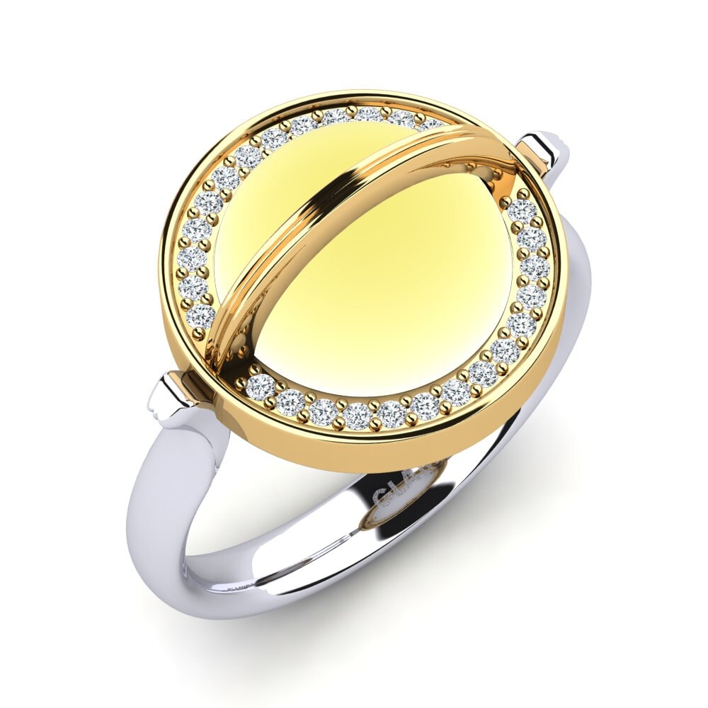Or Blanc & Jaune 14k Topaze Citron Cabochon Bague Terelle