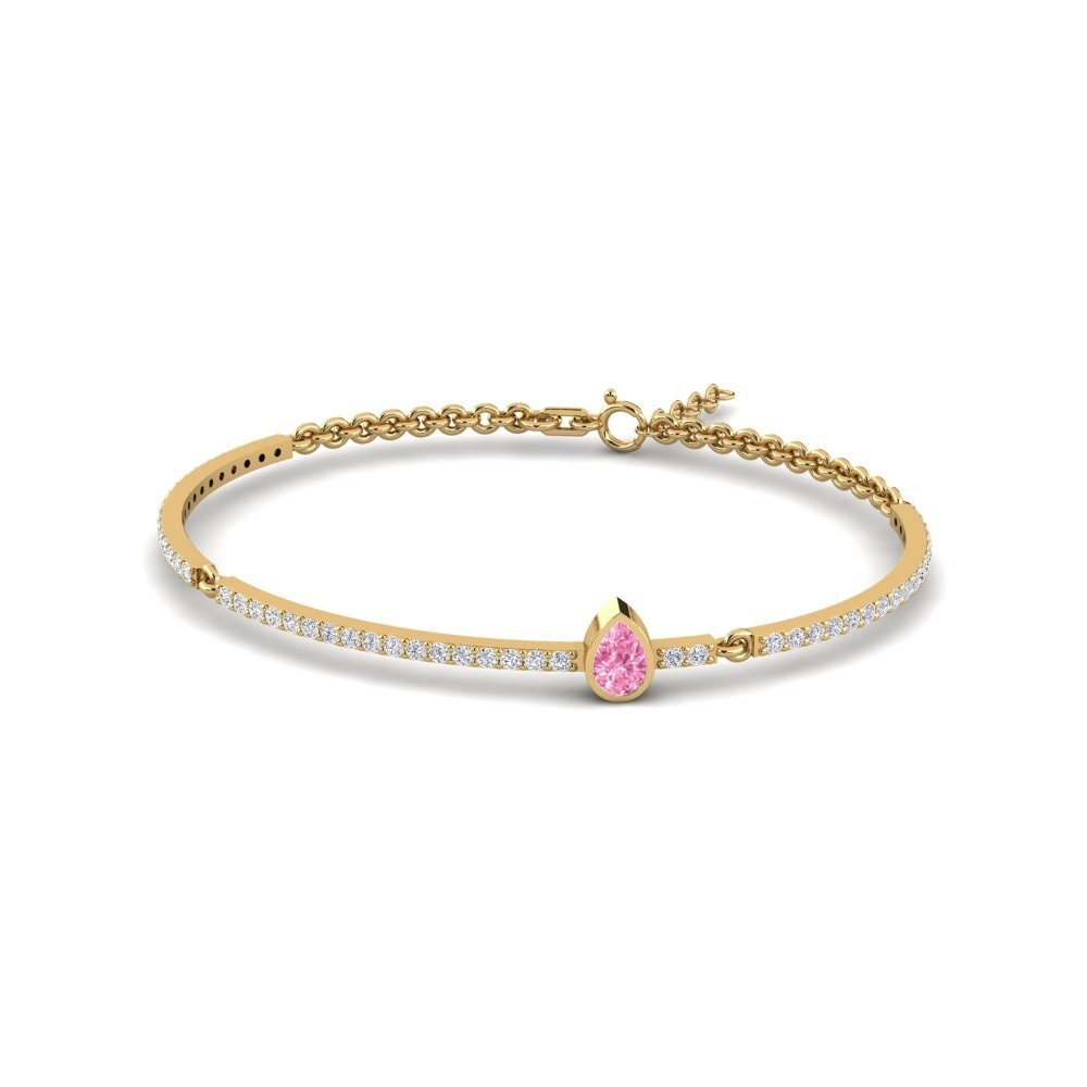 Pera Zafiro rosa Pulsera Terisa