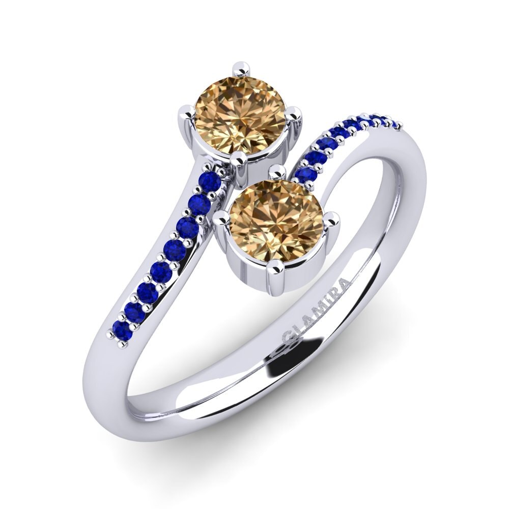 18k Oro Blanco Anillo de compromiso Ternisha