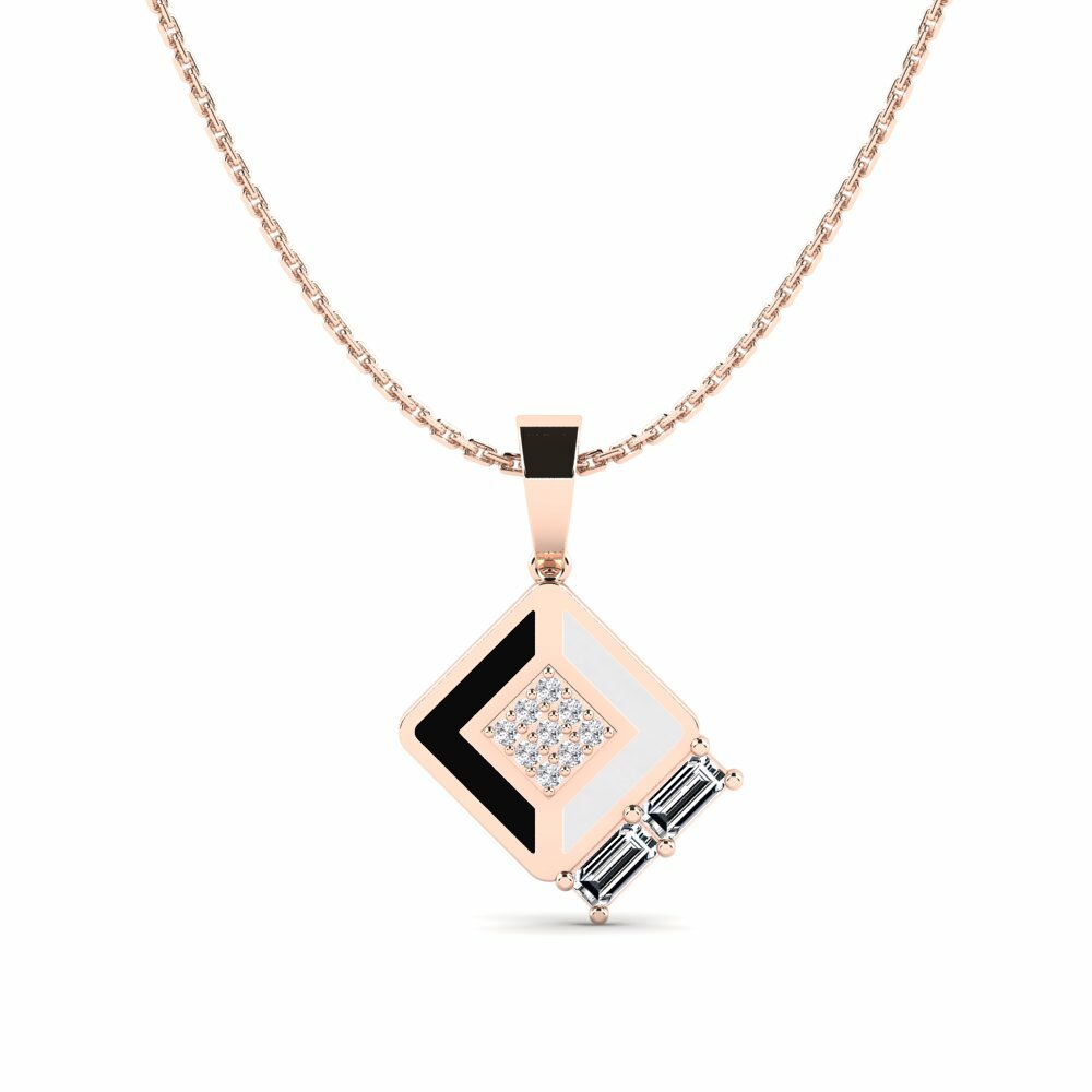 Vàng Hồng 18K Đá Zirconia Mặt dây chuyền nữ Tervezes