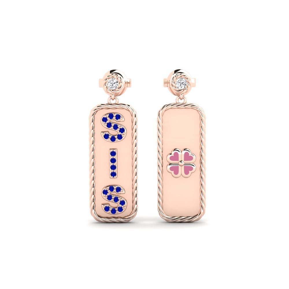 9ct Rose Gold Sapphire Women's Earring Terviya