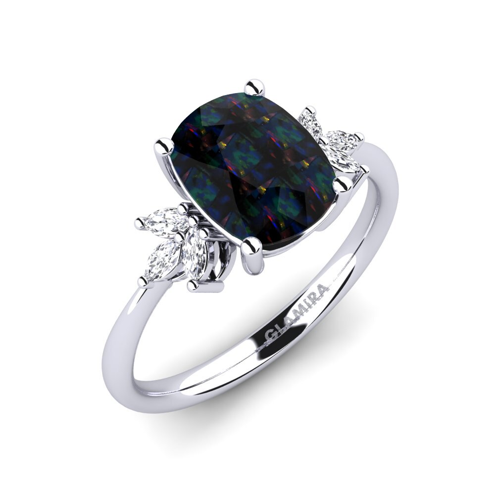 Black Opal Engagement Ring Teswe