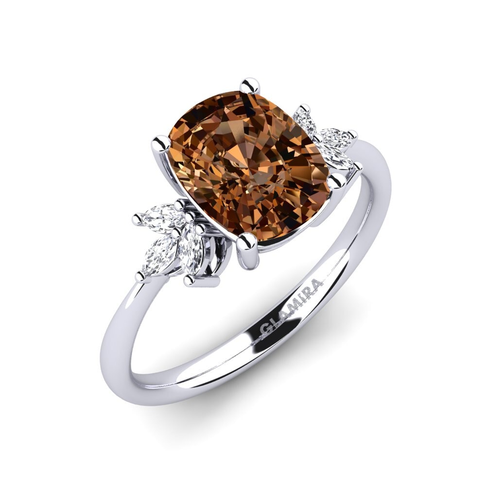 Diamante café Anillo de compromiso Teswe
