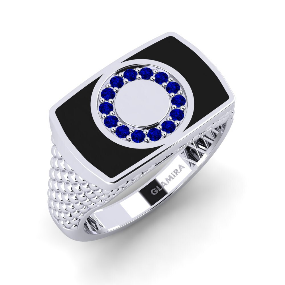 Zafiro Anillo de dedo meñique para hombre Tesyni