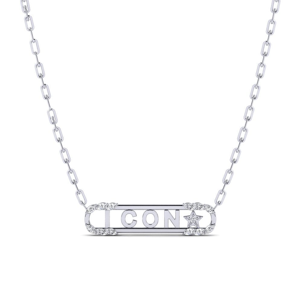 White Silver Diamond Women's Necklace Tetari