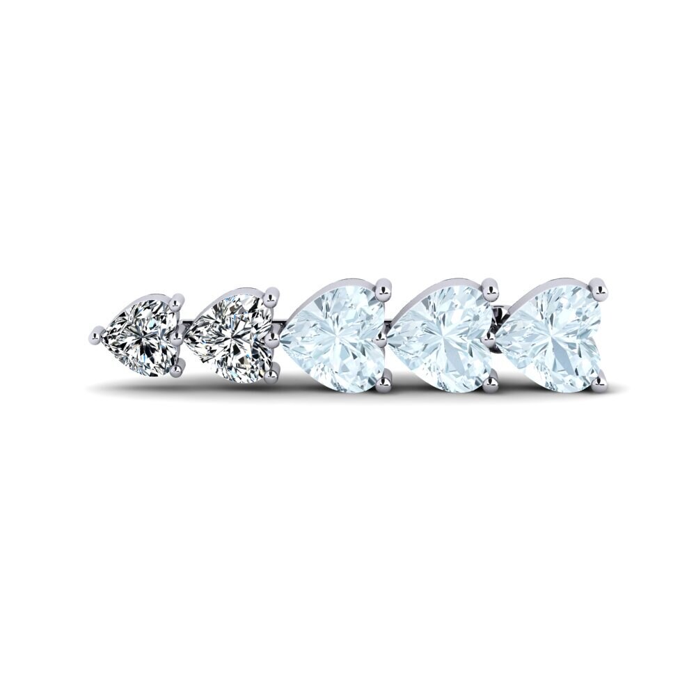 14ct White Gold Aquamarine Brooch Tevin