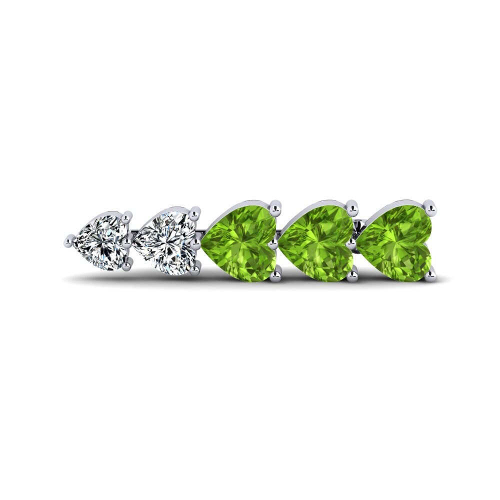 14ct White Gold Peridot Brooch Tevin