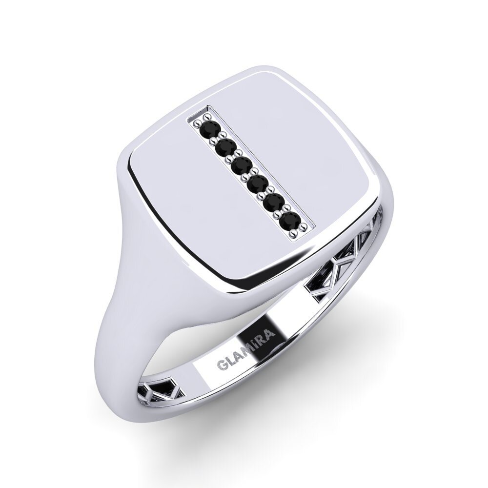 Diamante Negro Anillo de dedo meñique para hombre Texea
