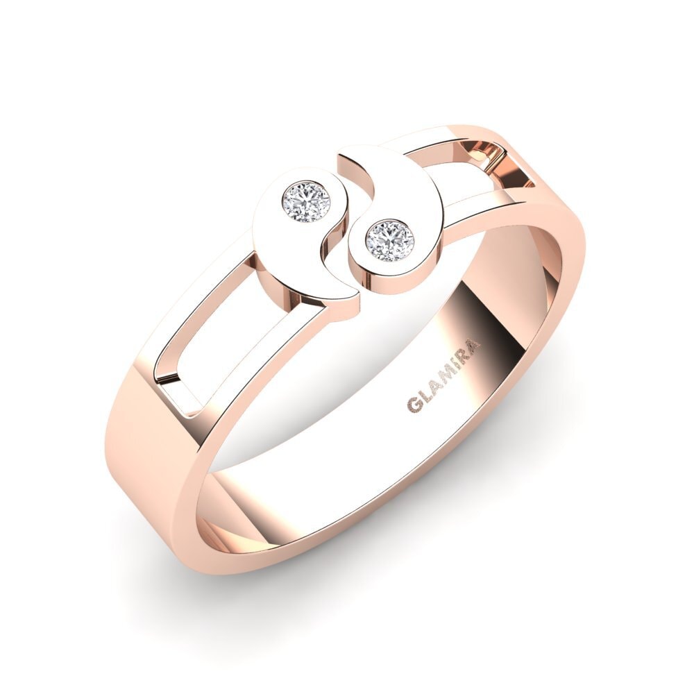 14ct Rose Gold Diamond Men's Ring Thachis