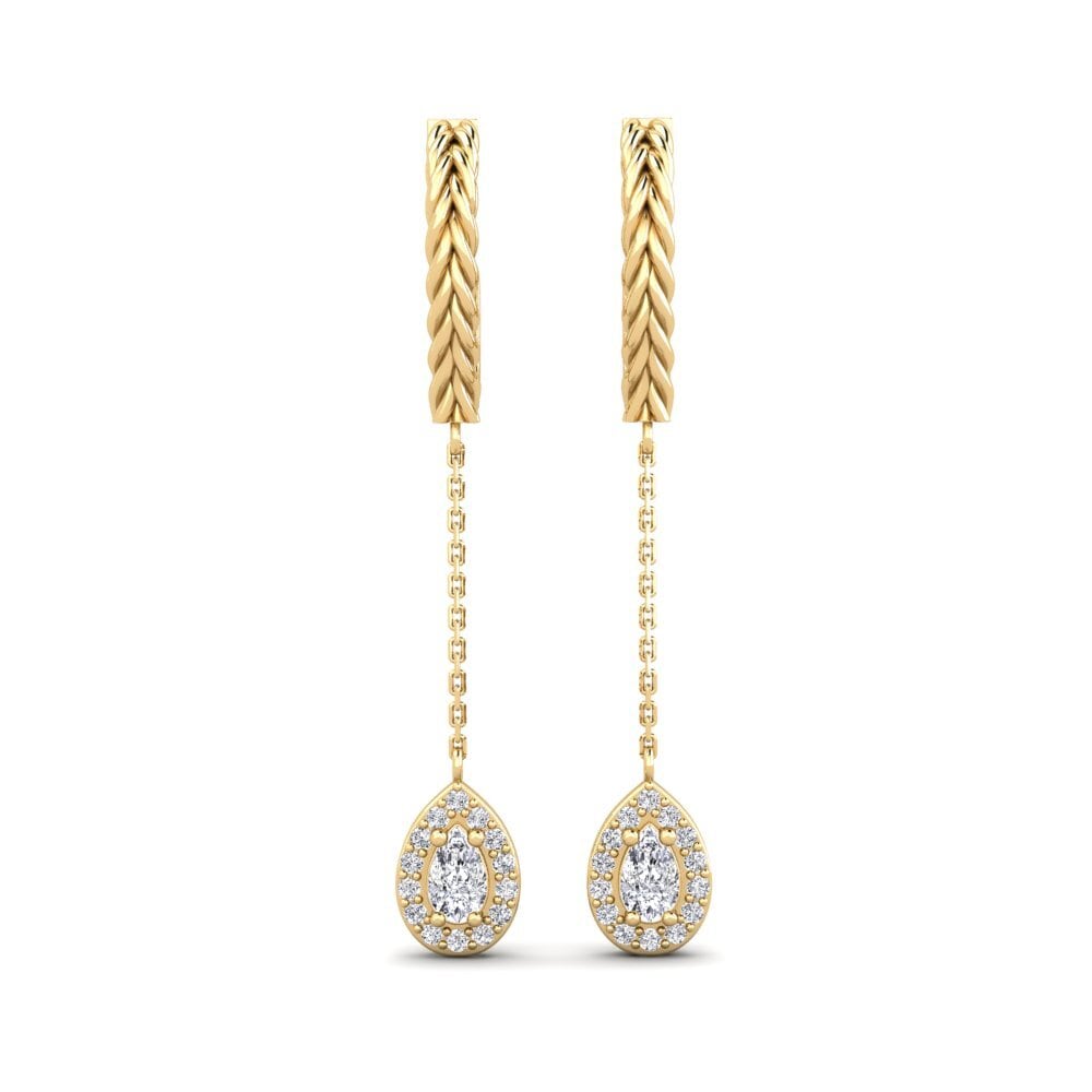 Poire Diamant Boucle d'oreille femme Thamani