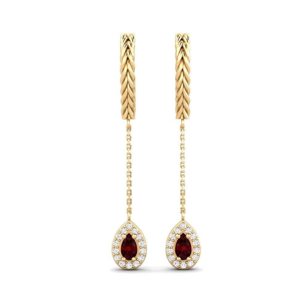 Poire Grenat Boucle d'oreille femme Thamani