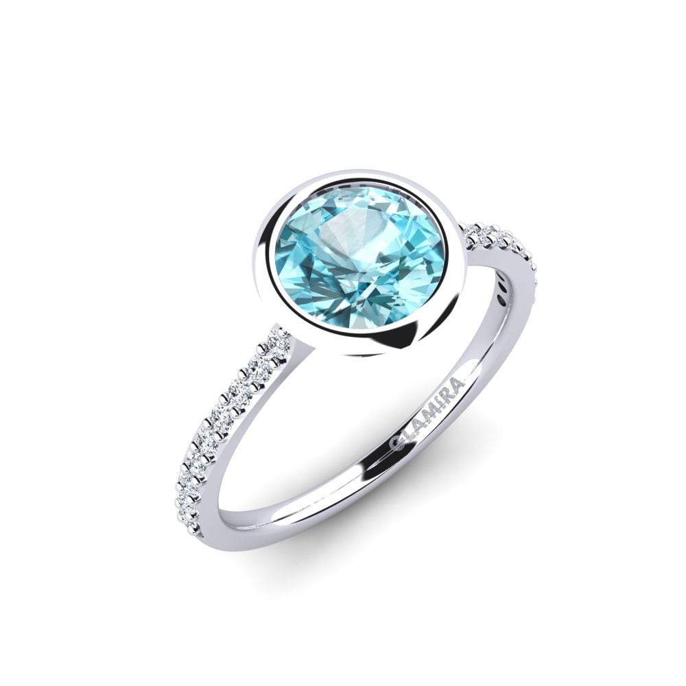 Blue Zircon Engagement Ring Thandie