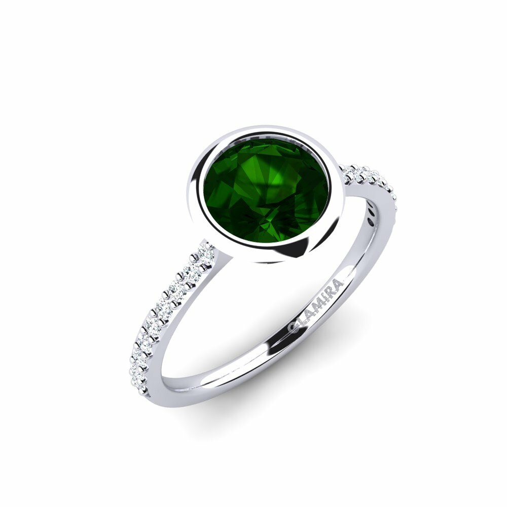 1 重量（克拉） 綠色碧璽 訂婚戒指 Thandie