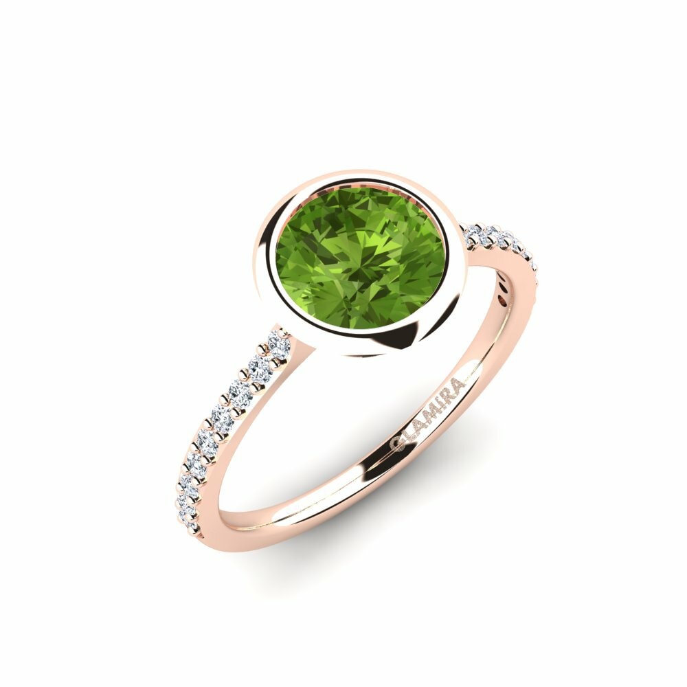 9k Rose Gold Peridot Engagement Ring Thandie