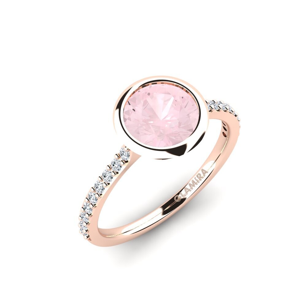 9k Rose Gold Rose Quartz Engagement Ring Thandie