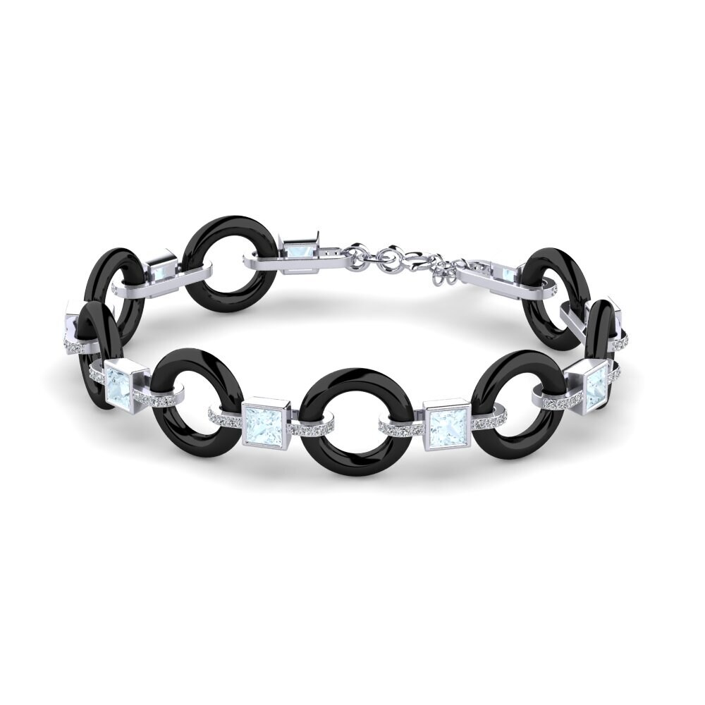 White Silver Aquamarine Women's Bracelet Theberge