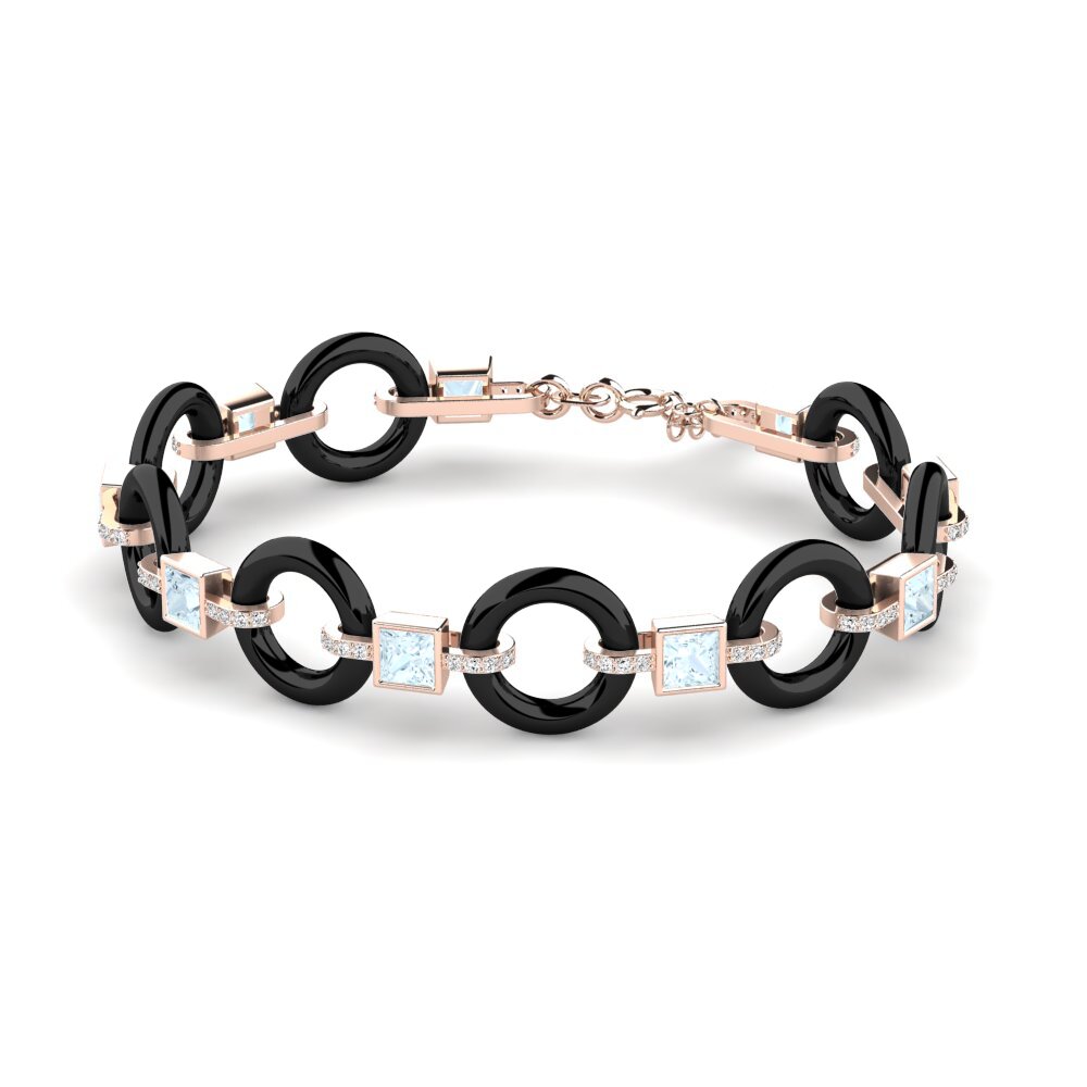14k Rose Gold Aquamarine Women's Bracelet Theberge