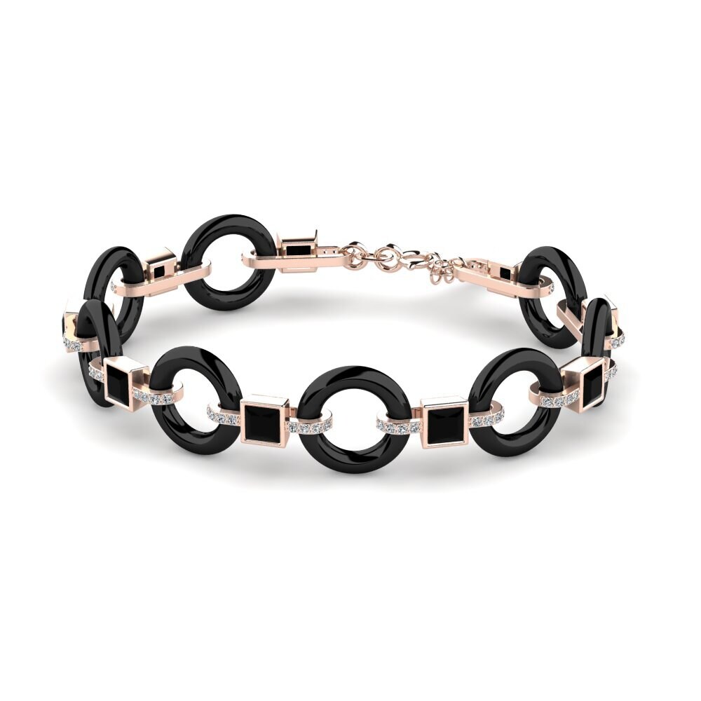 14k Oro Rosa Zafiro negro Pulsera de Mujer Theberge