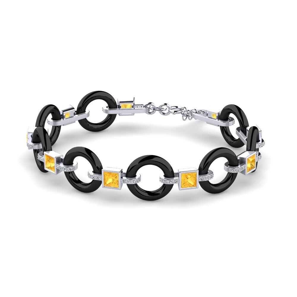 White Silver Citrine Women's Bracelet Theberge