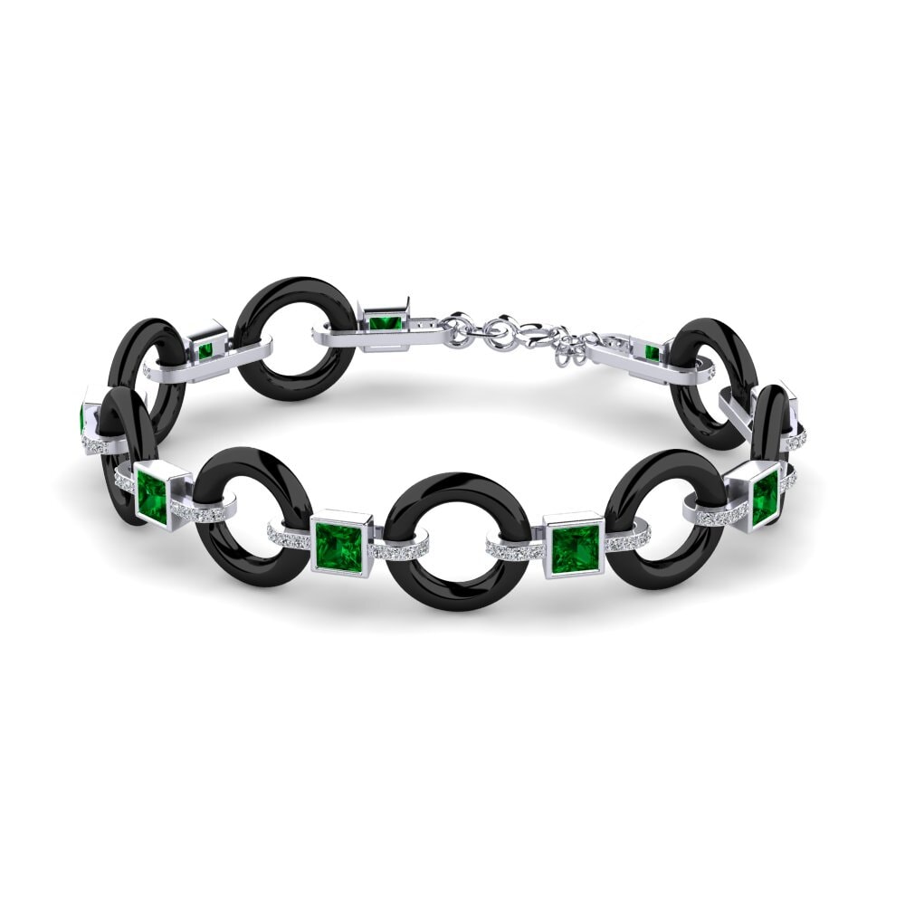 950 Platinum Green Zirconia Women's Bracelet Theberge