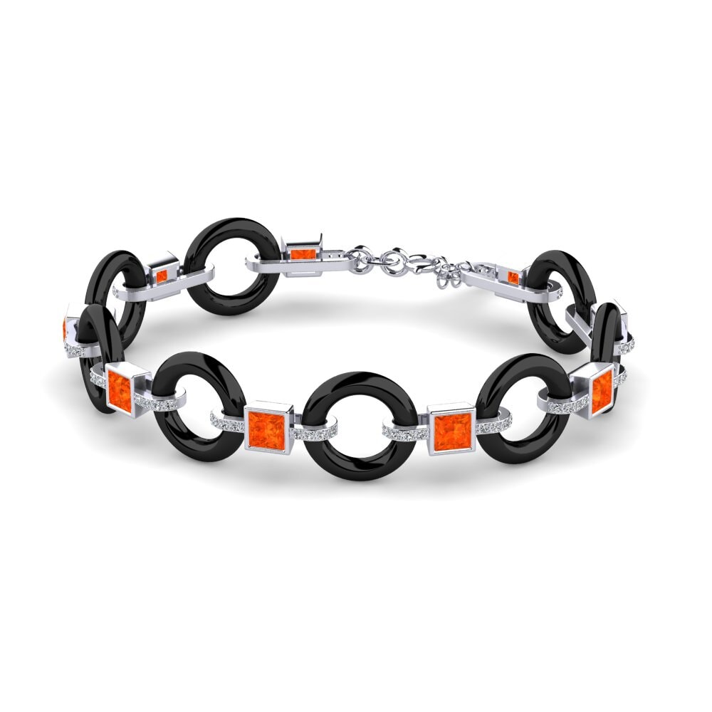 950 Platinum Fire Opal Women's Bracelet Theberge