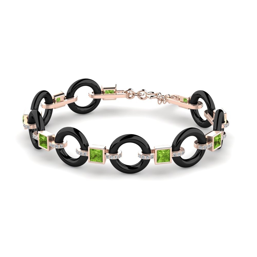 14ct Rose Gold Peridot Women's Bracelet Theberge