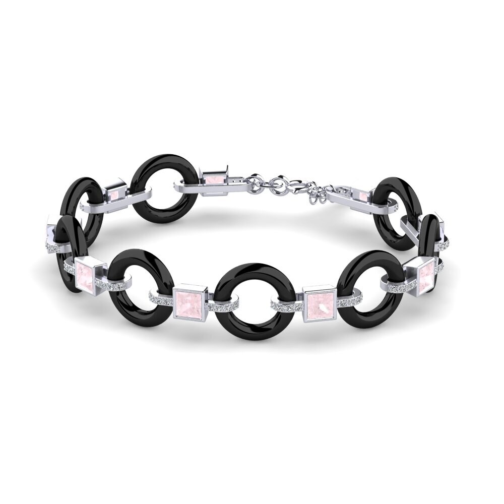 White Silver Rose Quartz Women's Bracelet Theberge