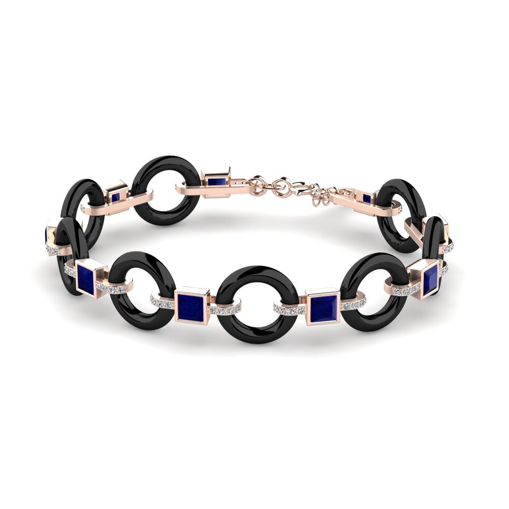 18k Oro Rosa Zafiro Pulsera de Mujer Theberge