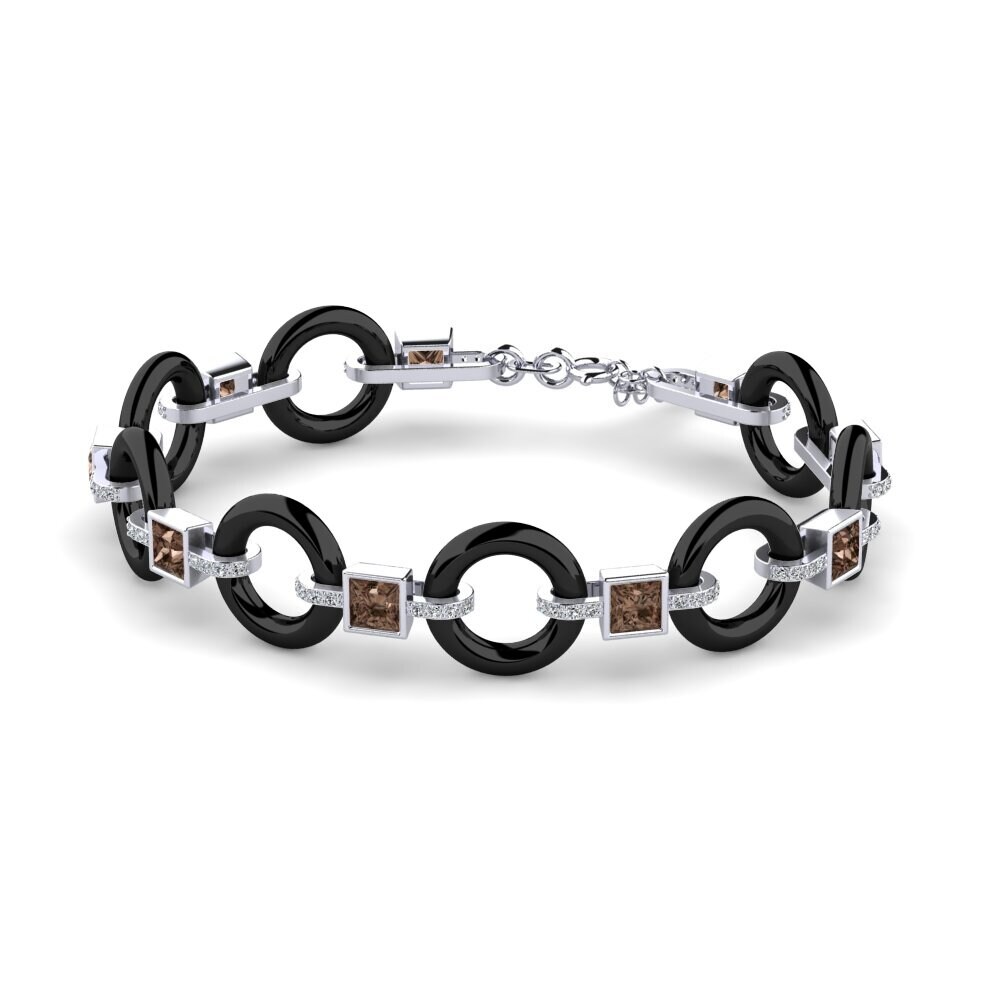 White Silver Smoky Quartz Women's Bracelet Theberge