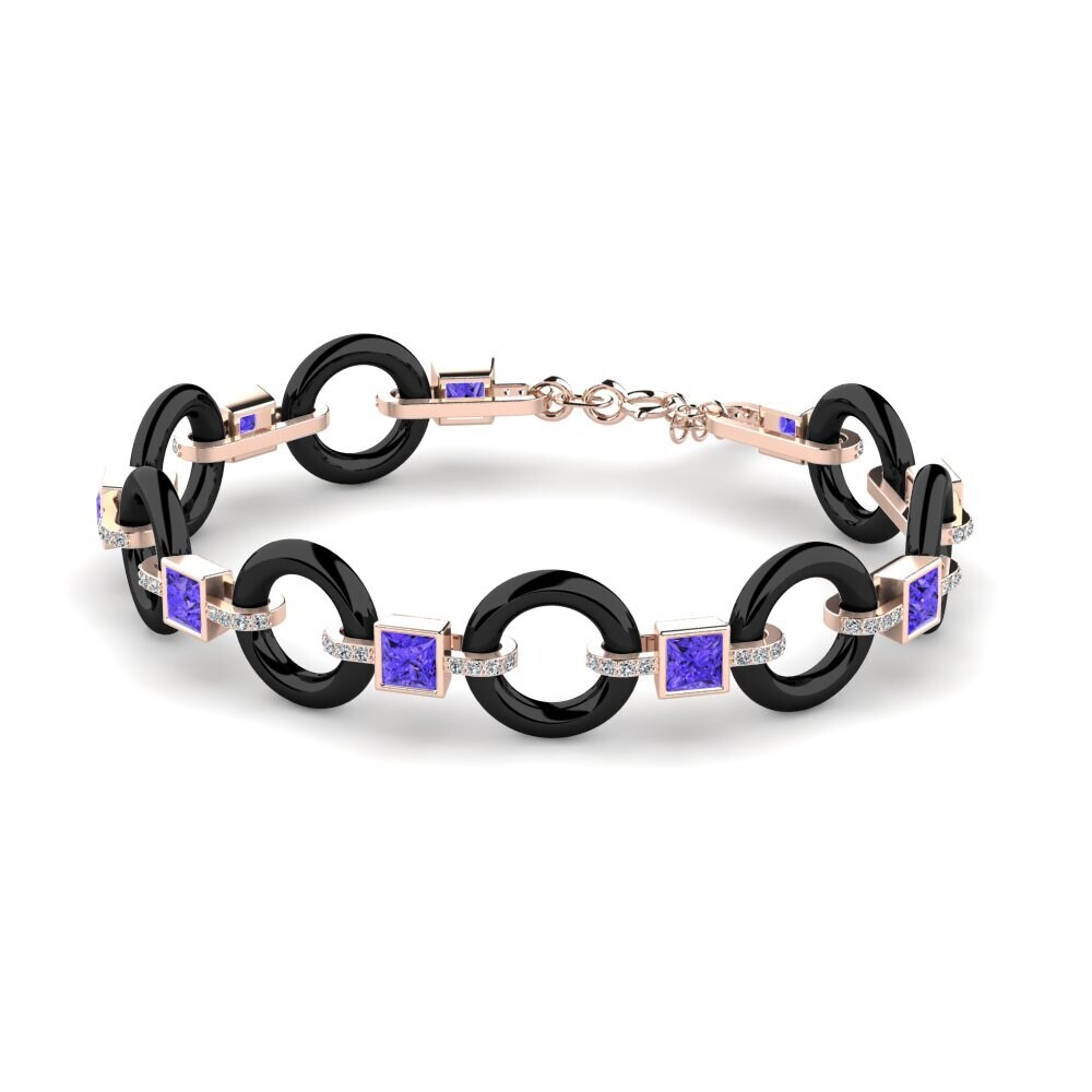 9ct Rose Gold Tanzanite Women's Bracelet Theberge