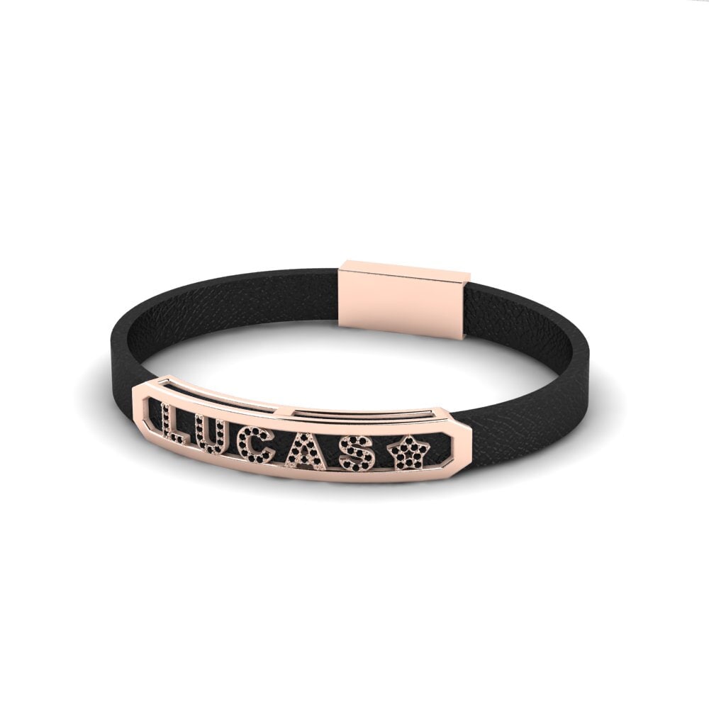 18k Oro Rosa Zafiro negro Pulsera para hombre Theberton