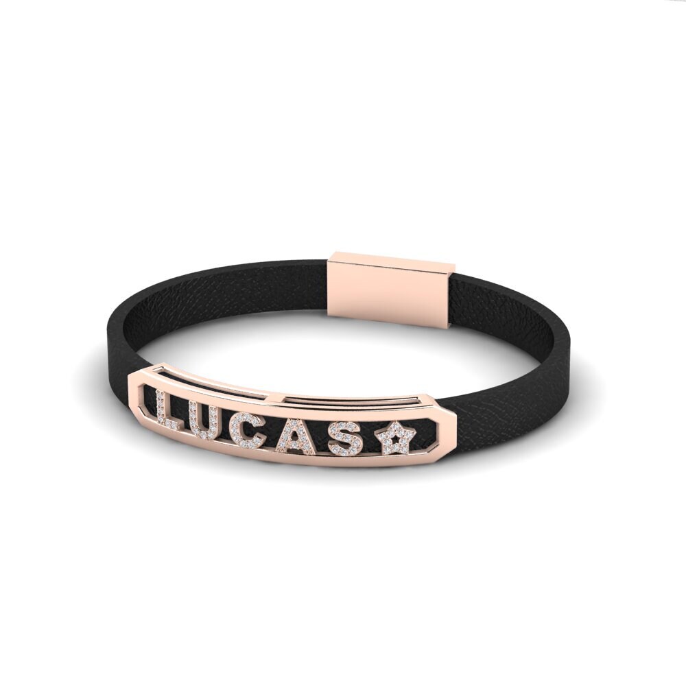 14ct Rose Gold Diamond Men's Bracelet Theberton