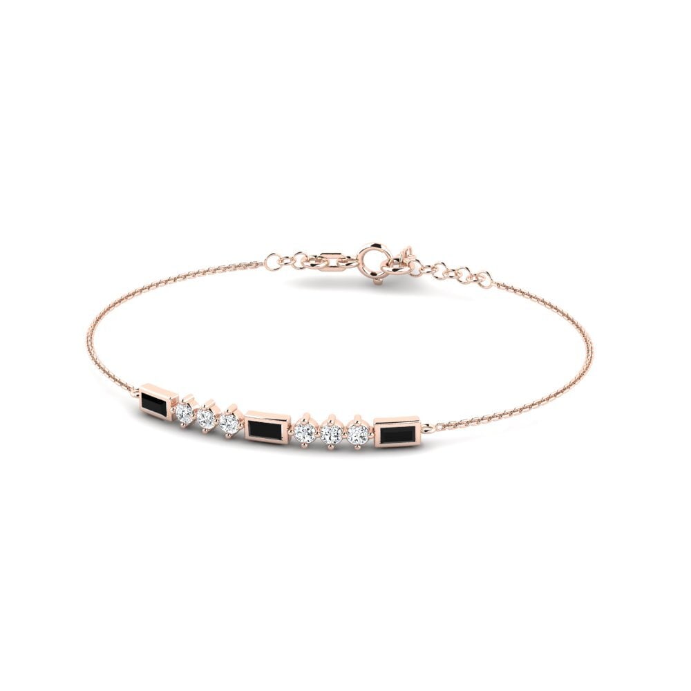 585 Červené zlato Černý diamant Dámský náramek Theola