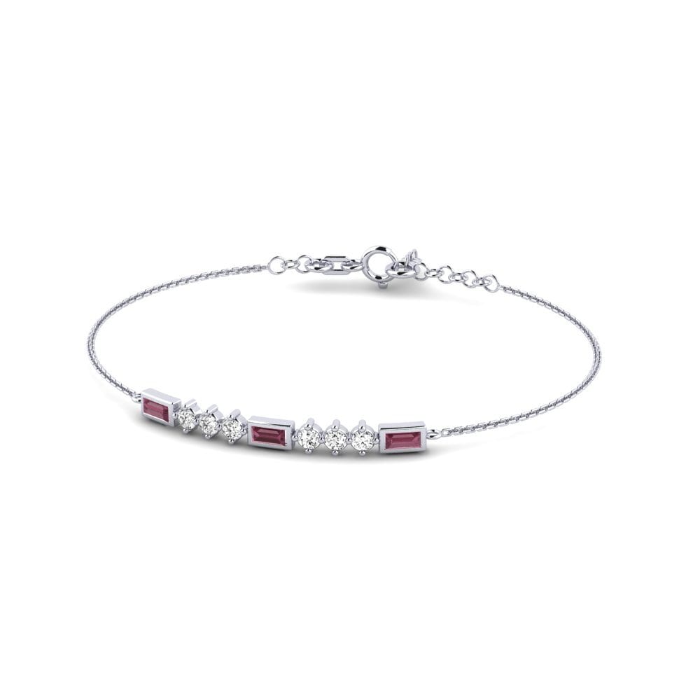 Baguette Granate Rhodolite Pulsera de Mujer Theola