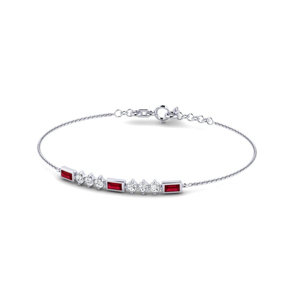 Baguette Red Zirconia Women's Bracelet Theola