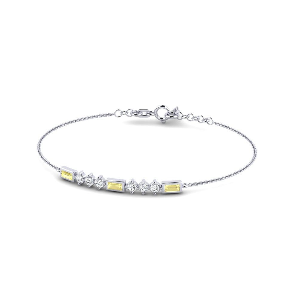 Baguette Zafiro amarillo Pulsera Theola