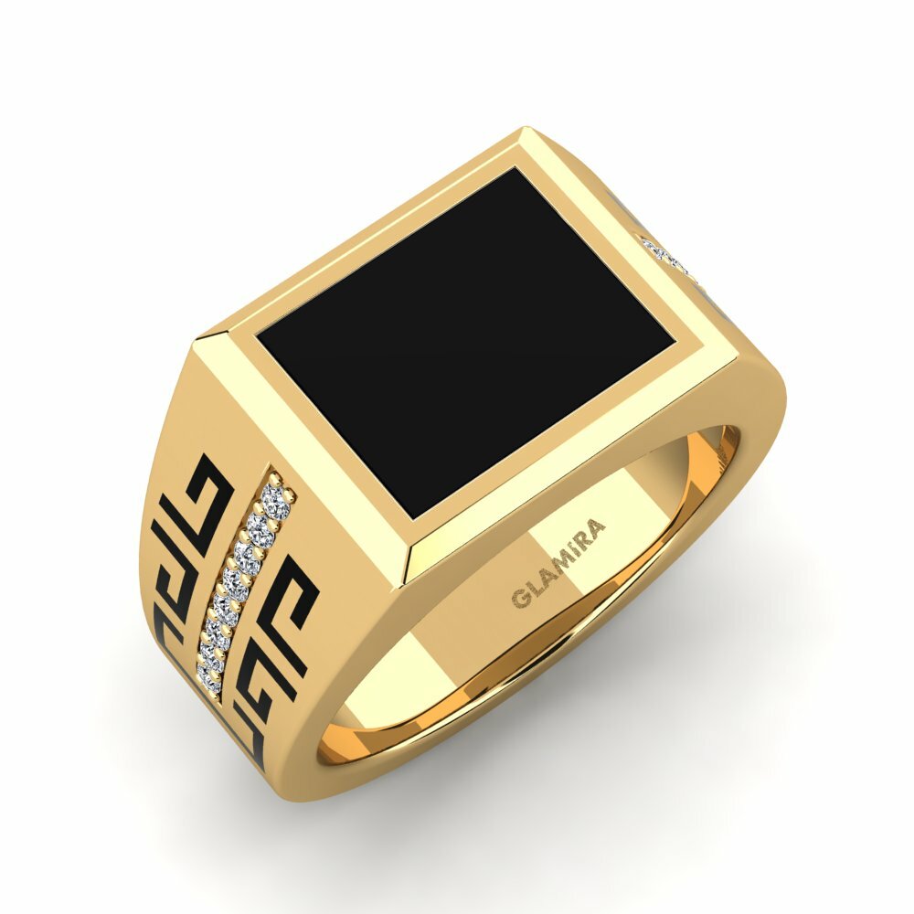 9k Yellow Gold Men's Ring Thiago