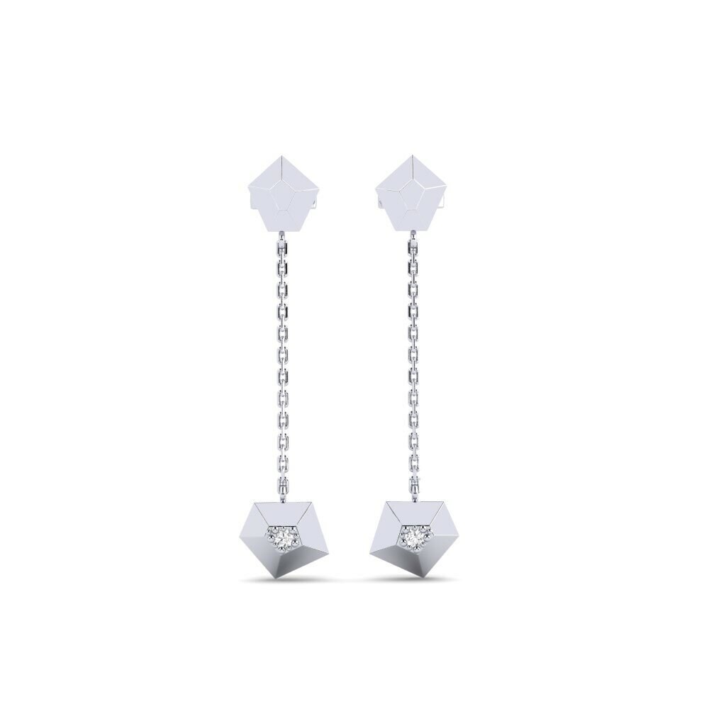 9ct White Gold Women's Earring Thorium
