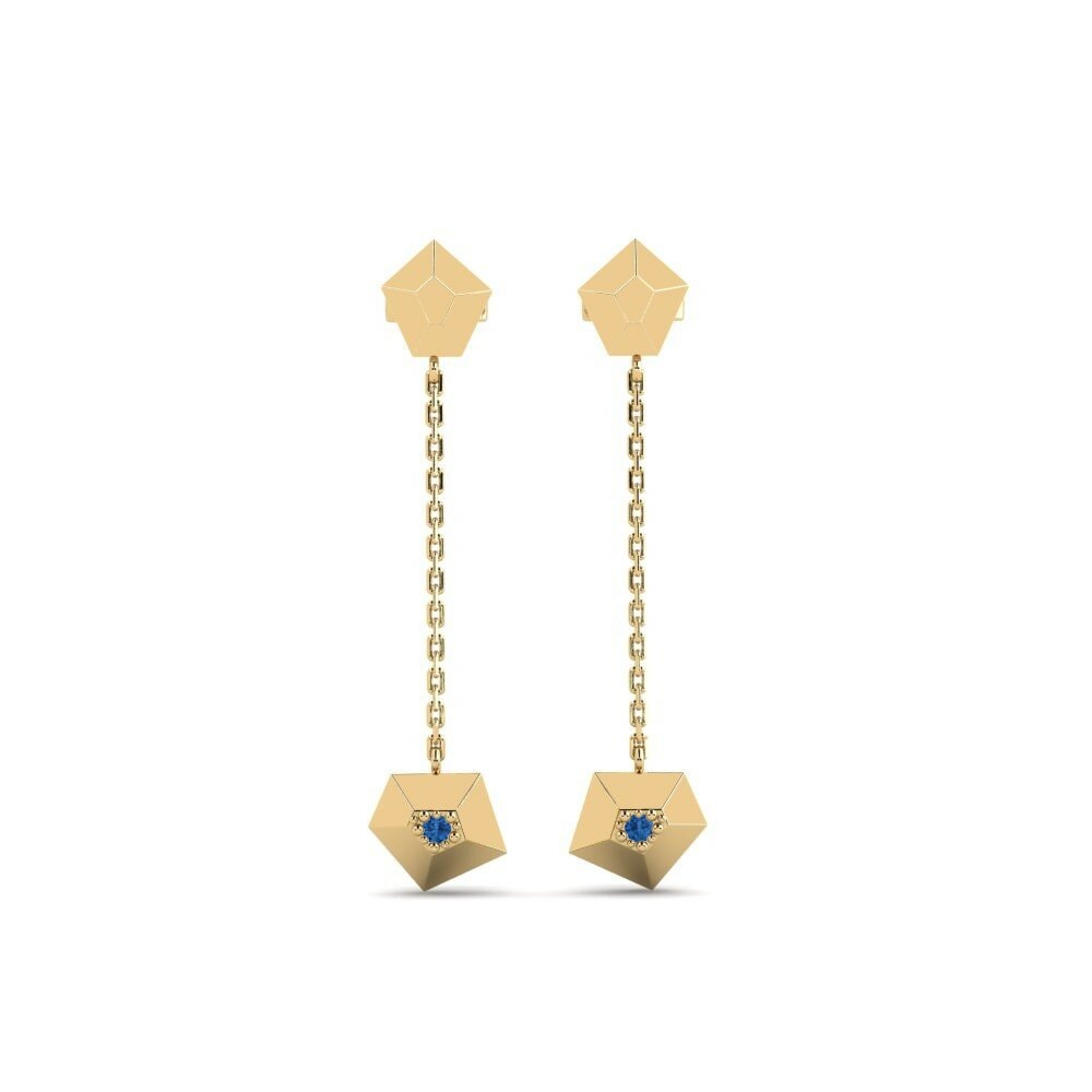 Dark Blue Zirconia Women's Earring Thorium