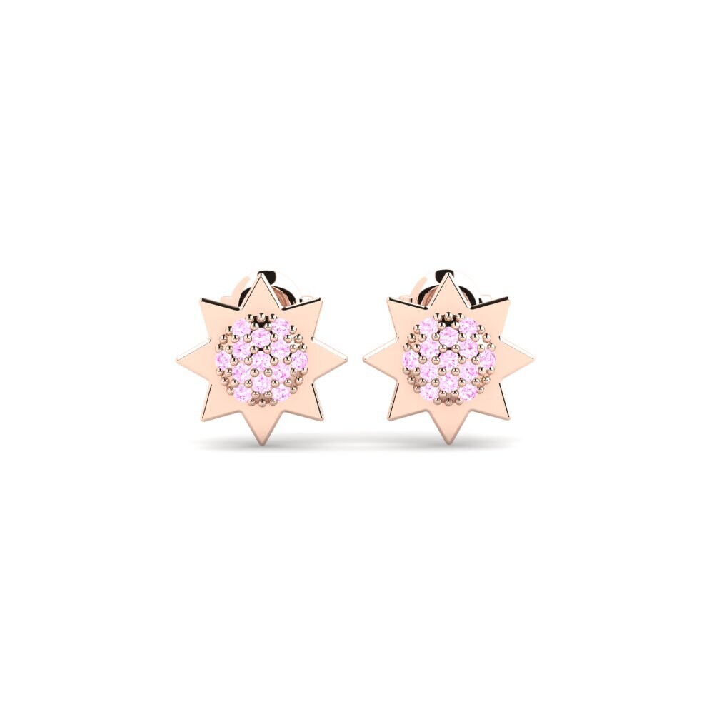 18ct Rose Gold Pink Sapphire Women's Earring Thouet