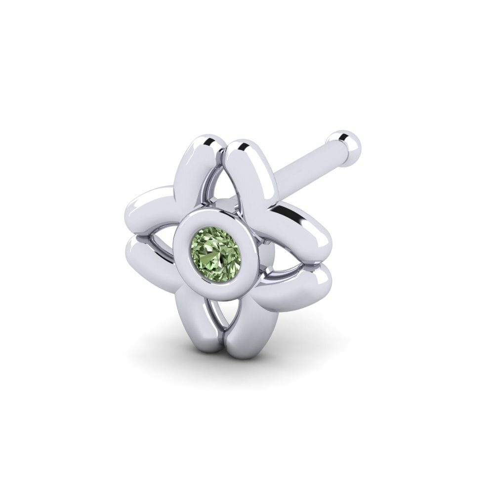 Groene Diamant Neus Pin Threw