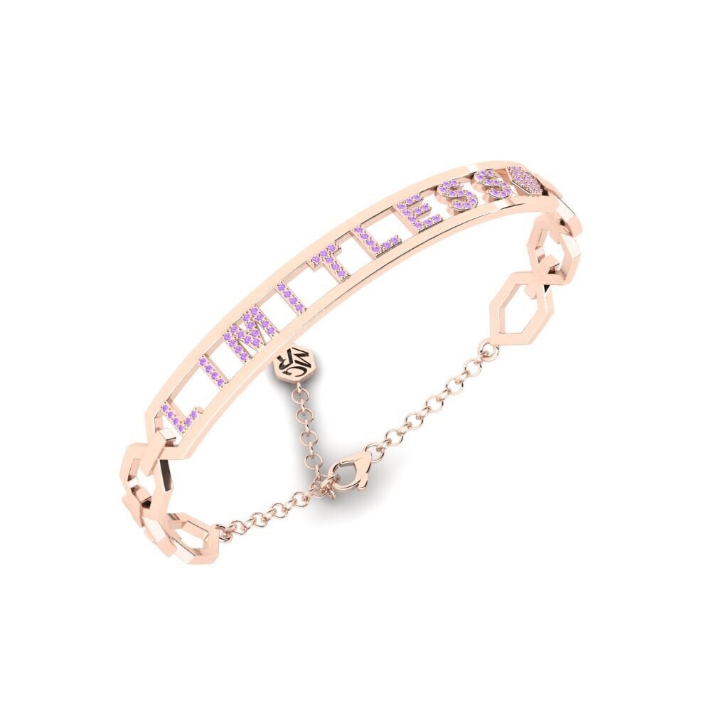 18k Oro Rosa Amatista Pulsera para hombre Thun