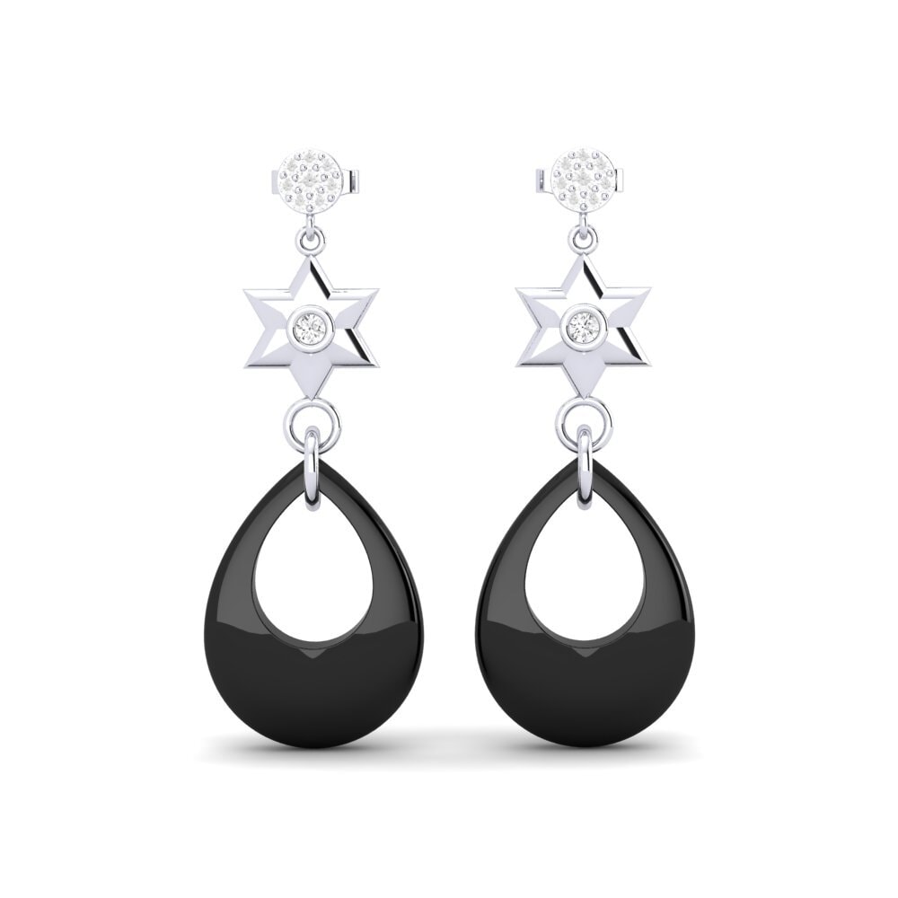 925 Prata de lei diamante-safira Brincos Feminino Thunderball
