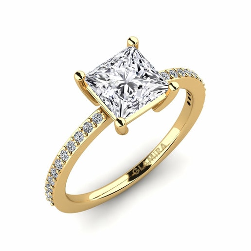 Anillo Thursa Oro Amarillo 585 & Diamante & Cristal de Swarovski