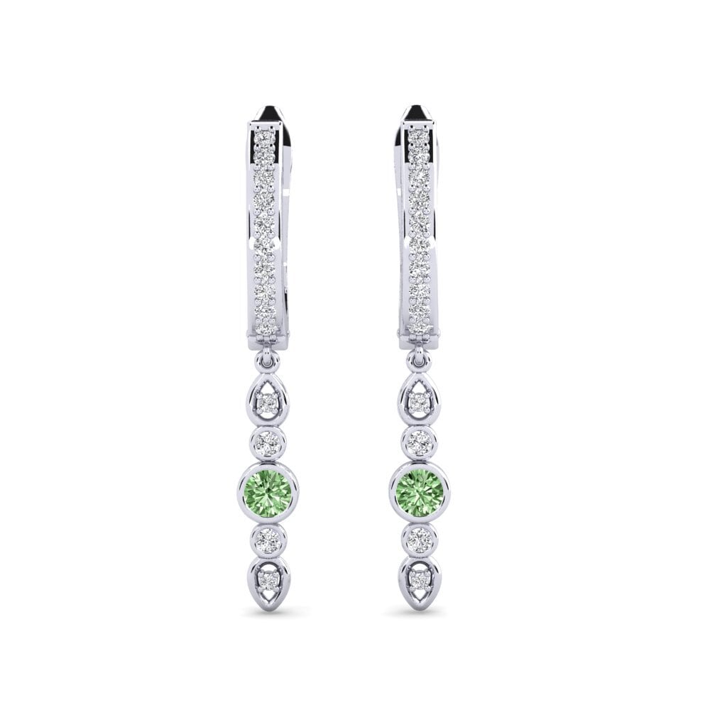 Shop Carat Round cut 950 Platinum Green Diamond Women's - Main Image